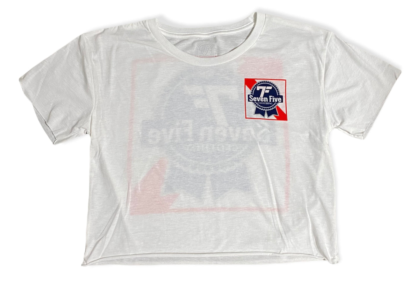 7Five PBR Crop Tee - White - 7Five Clothing Co.