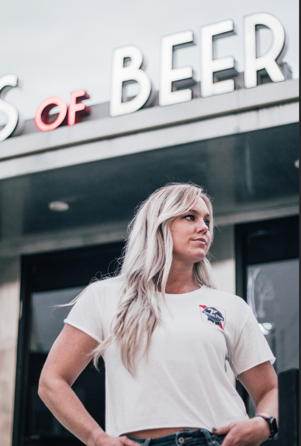 7Five PBR Crop Tee - White - 7Five Clothing Co.