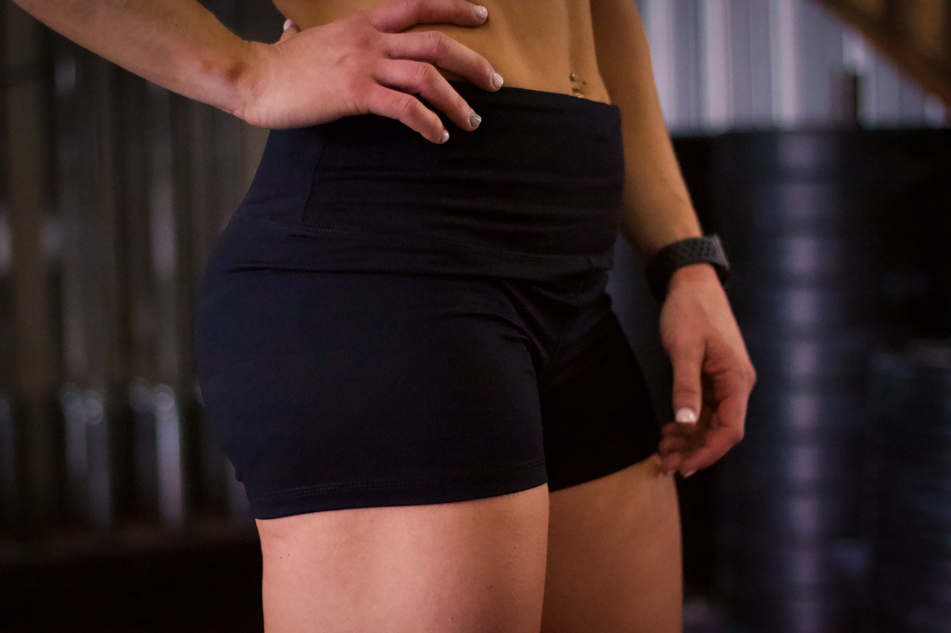 Women's High Waist Shorts - Black - 7Five Clothing Co.