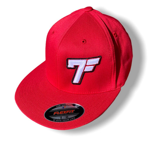 7Five Original 7F fitted flat bill - Red - 7Five Clothing Co.